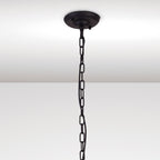 IL32684 Hilton Octagonal Pendant 8 Light E14 Satin Black/Dark Grey Wood
