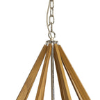 IL31684 Hilton Octagonal Pendant 8 Light E14 Polished Nickel/Taupe Wood