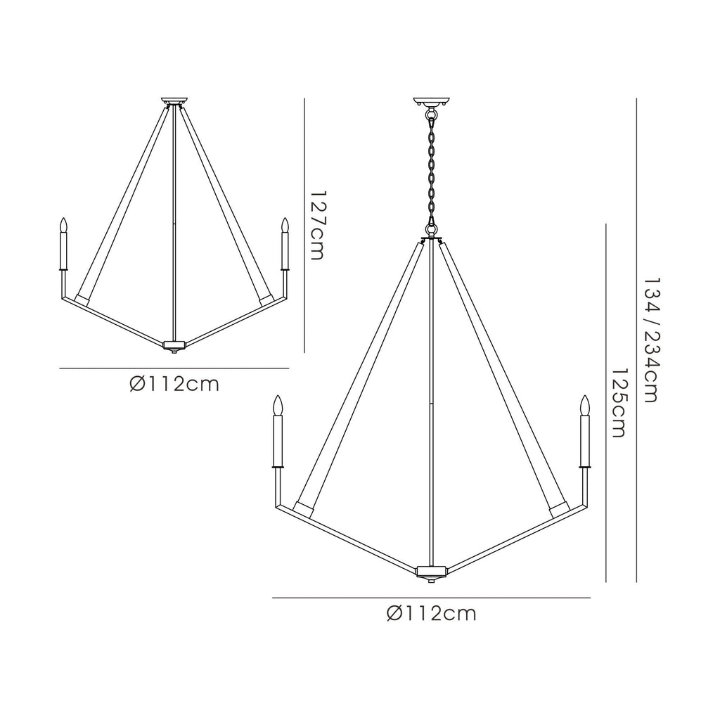 IL32683 Hilton Decagonal Pendant 10 Light E14 Satin Black/Dark Grey Wood
