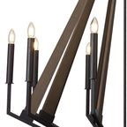 IL32683 Hilton Decagonal Pendant 10 Light E14 Satin Black/Dark Grey Wood
