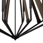 IL32683 Hilton Decagonal Pendant 10 Light E14 Satin Black/Dark Grey Wood