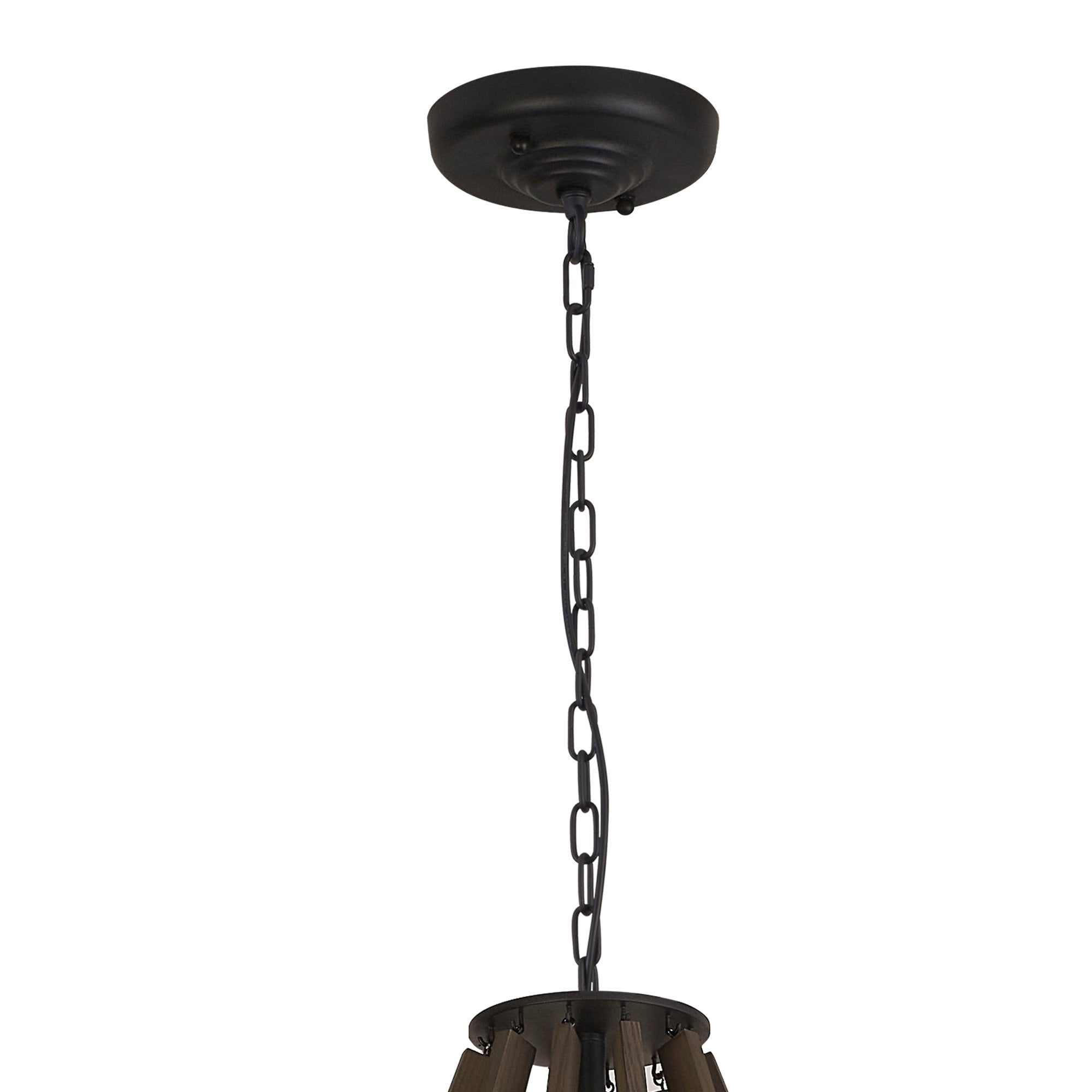 IL32685 Hilton 2 Tier Pendant 18 Light E14 Satin Black/Dark Grey Wood