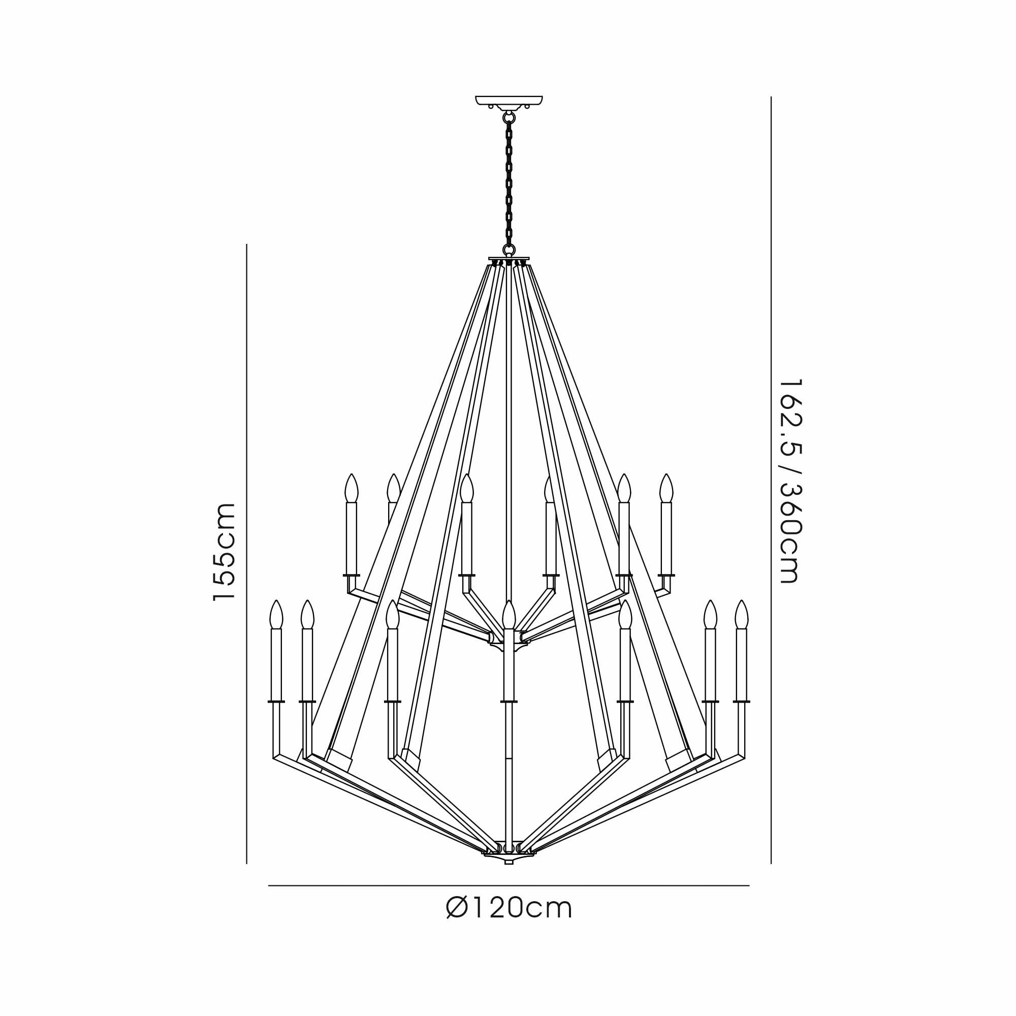 IL31685 Hilton 2 Tier Pendant 18 Light E14 Polished Nickel/Taupe Wood