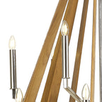 IL31685 Hilton 2 Tier Pendant 18 Light E14 Polished Nickel/Taupe Wood