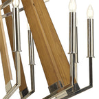 IL31685 Hilton 2 Tier Pendant 18 Light E14 Polished Nickel/Taupe Wood