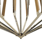 IL31685 Hilton 2 Tier Pendant 18 Light E14 Polished Nickel/Taupe Wood