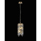 IL31813 Maddison Pendant Cylinder 2 Light G9 French Gold/Crystal (S)