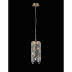 IL31813 Maddison Pendant Cylinder 2 Light G9 French Gold/Crystal (S)