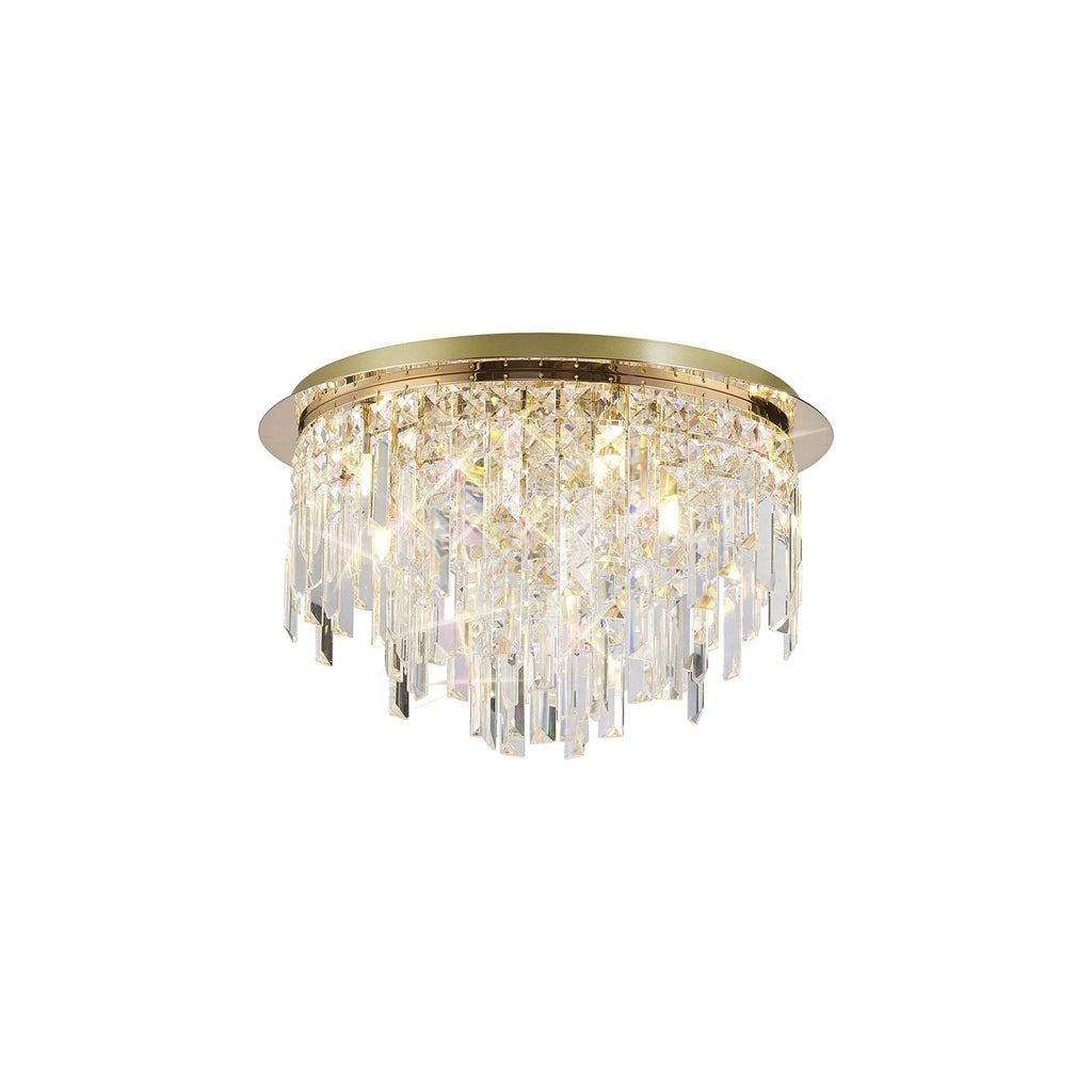 IL31811 Maddison Ceiling Round 6 Light G9 French Gold/Crystal
