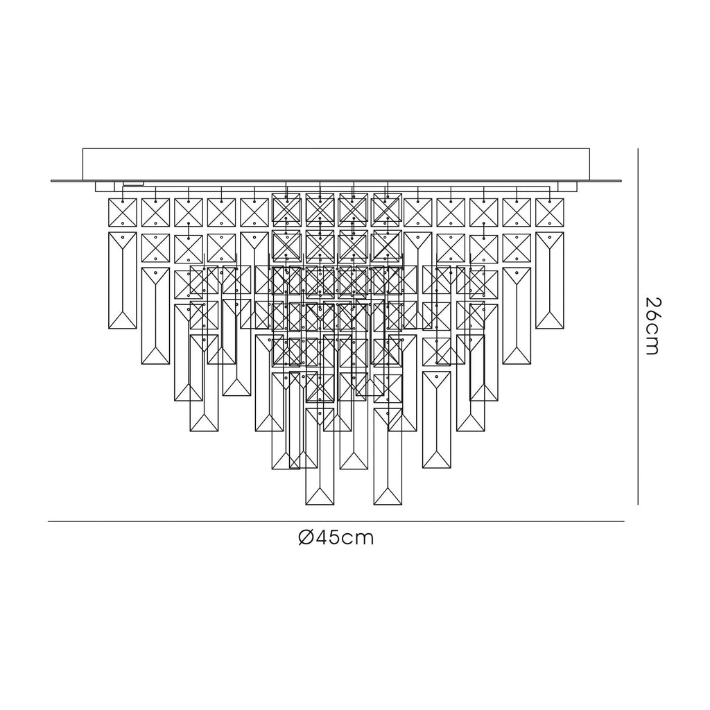 IL31811 Maddison Ceiling Round 6 Light G9 French Gold/Crystal