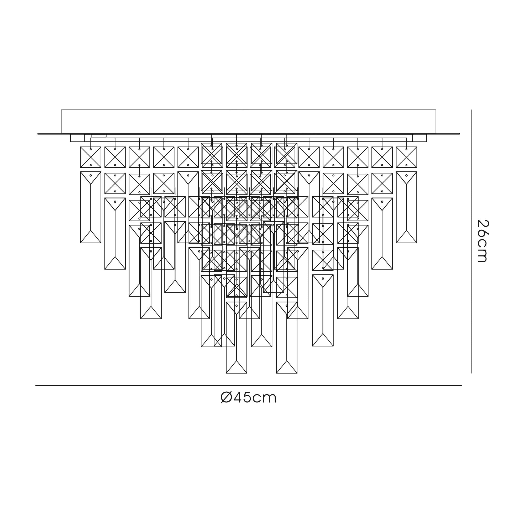 IL31811 Maddison Ceiling Round 6 Light G9 French Gold/Crystal