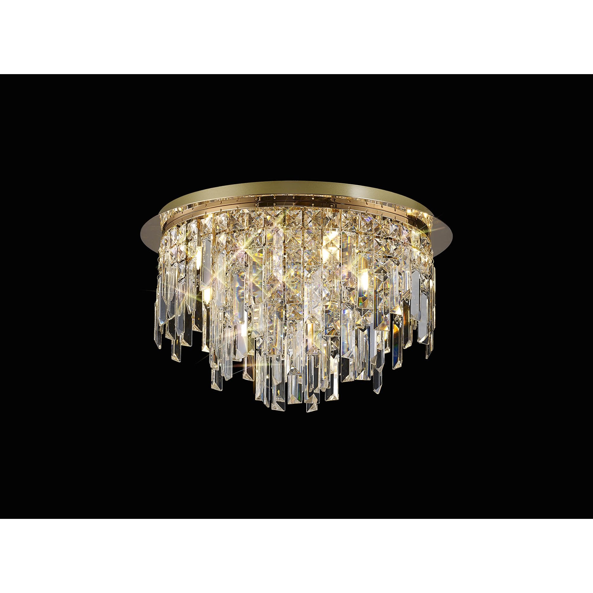 IL31811 Maddison Ceiling Round 6 Light G9 French Gold/Crystal
