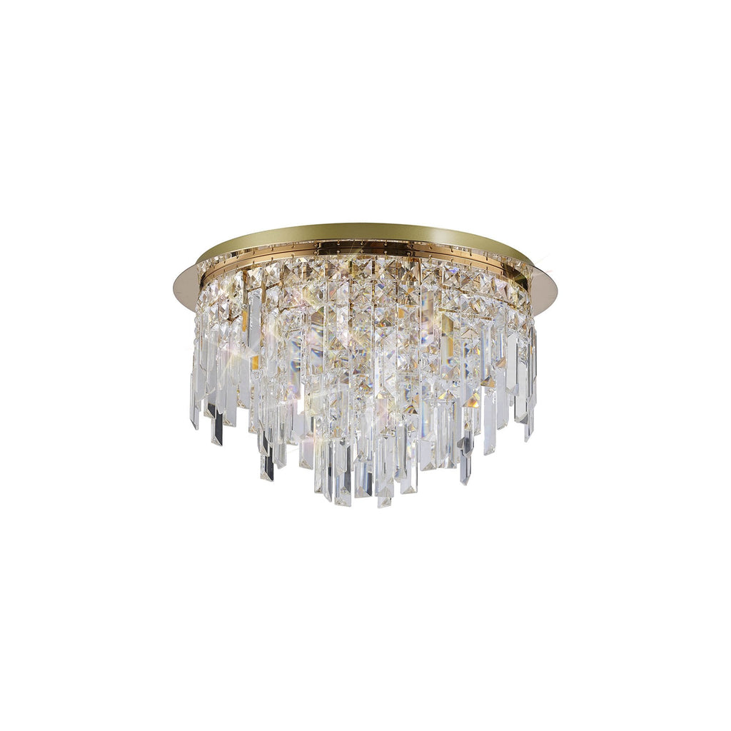IL31811 Maddison Ceiling Round 6 Light G9 French Gold/Crystal