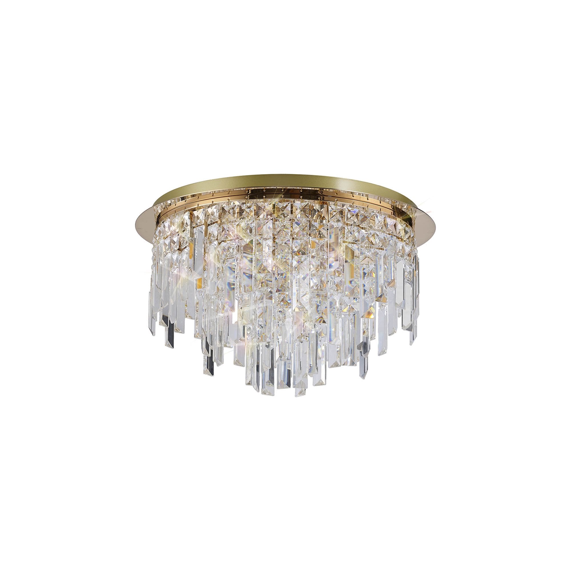IL31811 Maddison Ceiling Round 6 Light G9 French Gold/Crystal