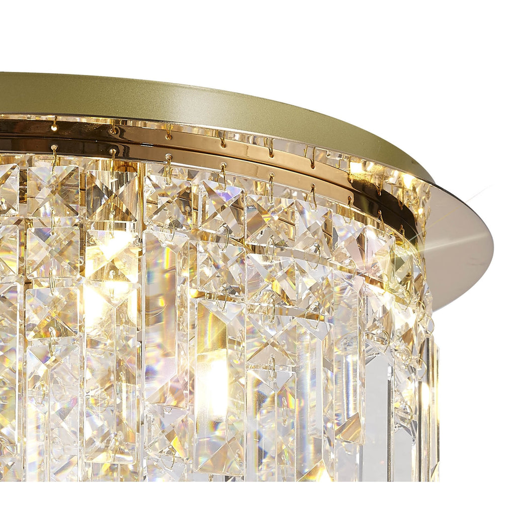 IL31811 Maddison Ceiling Round 6 Light G9 French Gold/Crystal