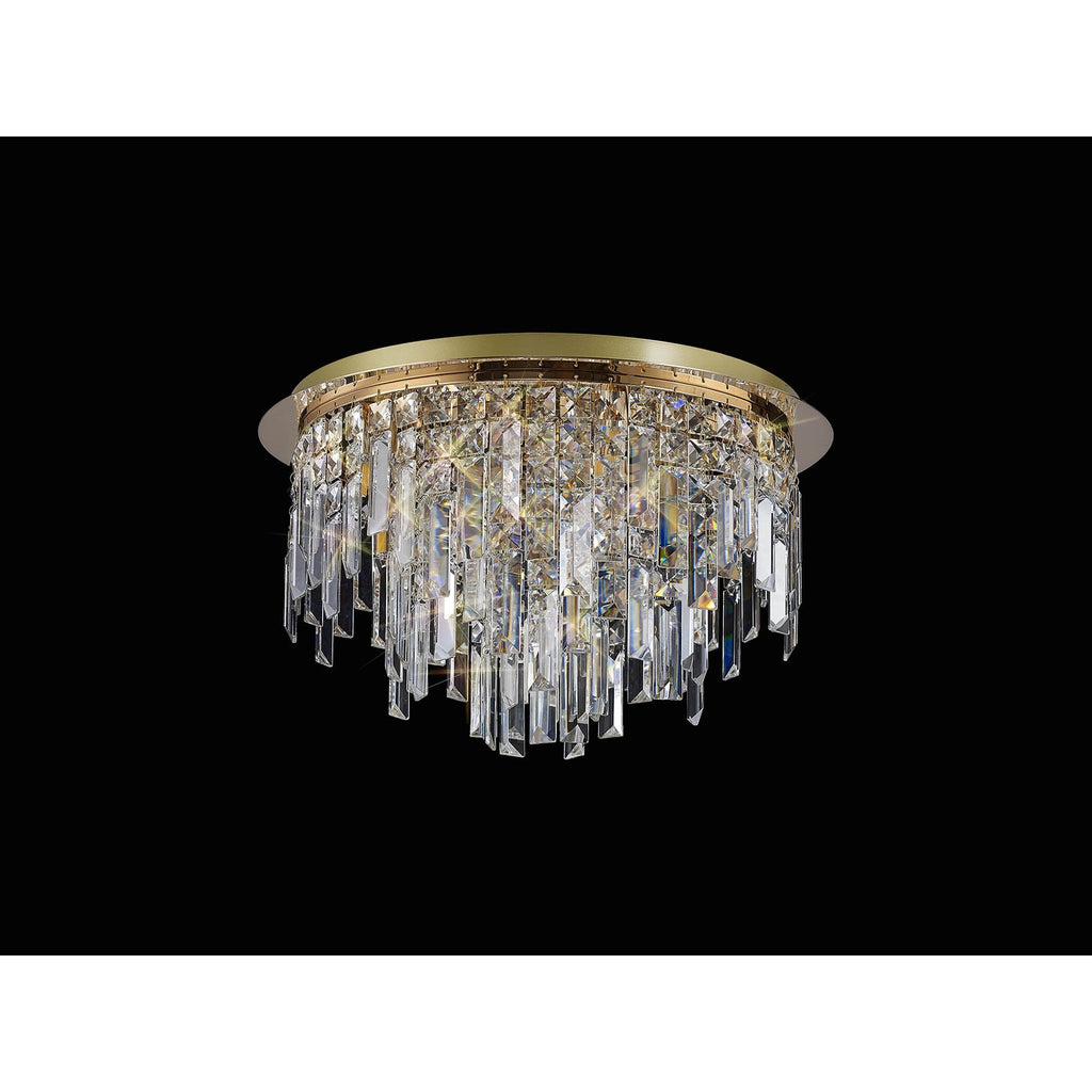 IL31811 Maddison Ceiling Round 6 Light G9 French Gold/Crystal