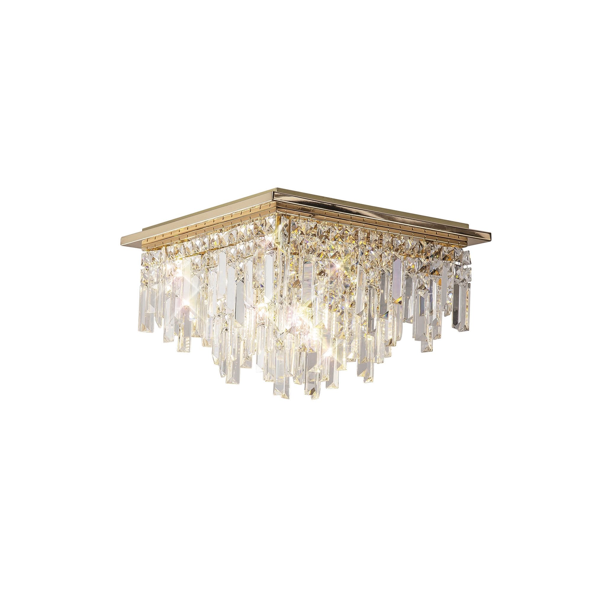 IL31812 Maddison Ceiling Square 6 Light G9 French Gold/Crystal
