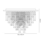 IL31812 Maddison Ceiling Square 6 Light G9 French Gold/Crystal