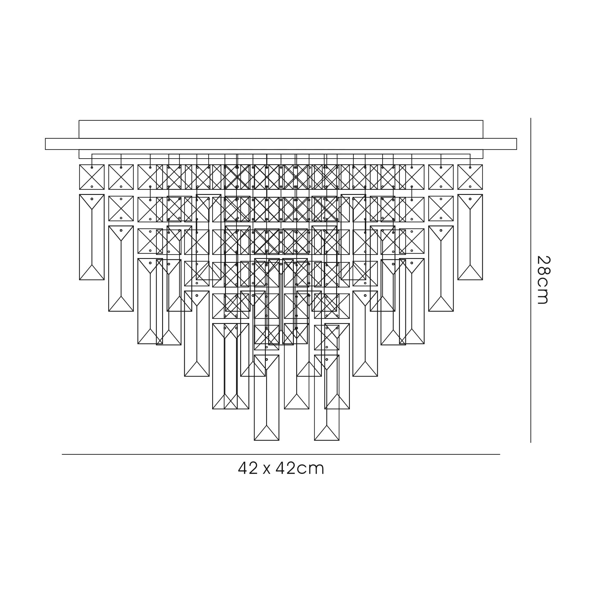 IL31812 Maddison Ceiling Square 6 Light G9 French Gold/Crystal