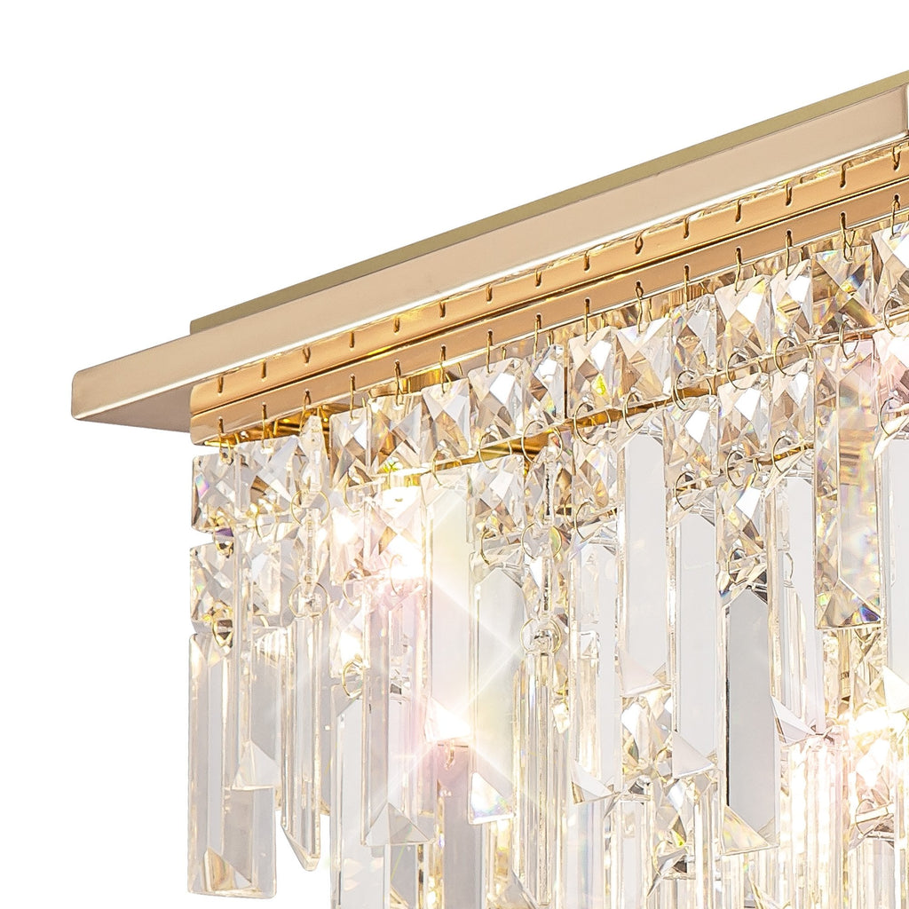 IL31812 Maddison Ceiling Square 6 Light G9 French Gold/Crystal