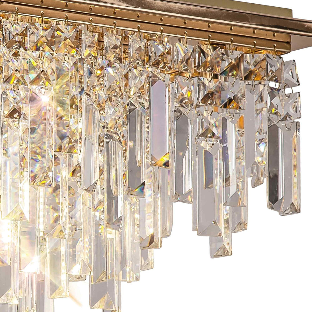 IL31812 Maddison Ceiling Square 6 Light G9 French Gold/Crystal