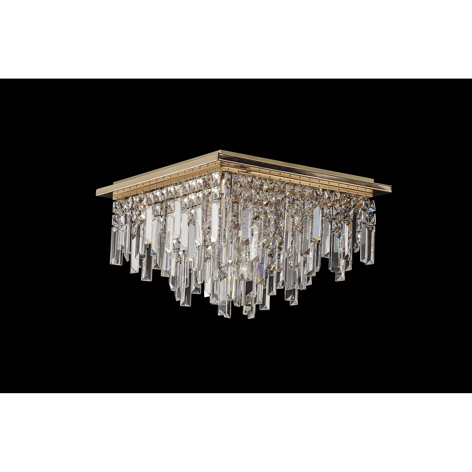 IL31812 Maddison Ceiling Square 6 Light G9 French Gold/Crystal