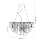 IL31814 Maddison Pendant Round 6 Light G9 French Gold/Crystal