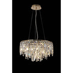 IL31814 Maddison Pendant Round 6 Light G9 French Gold/Crystal