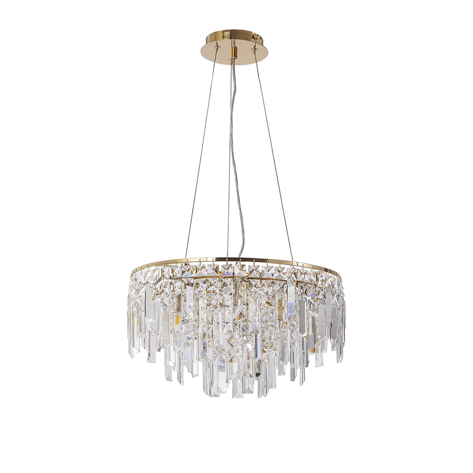 IL31814 Maddison Pendant Round 6 Light G9 French Gold/Crystal