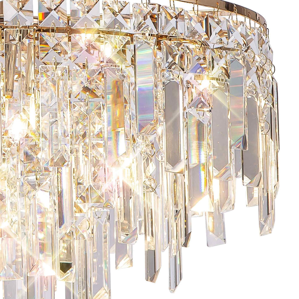 IL31814 Maddison Pendant Round 6 Light G9 French Gold/Crystal