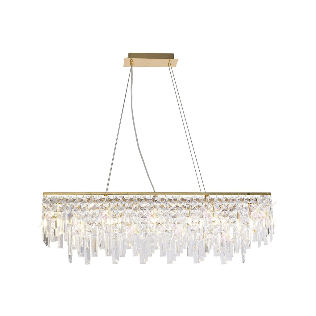 IL31815 Maddison Pendant Linear 6 Light G9 French Gold/Crystal