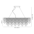IL31815 Maddison Pendant Linear 6 Light G9 French Gold/Crystal