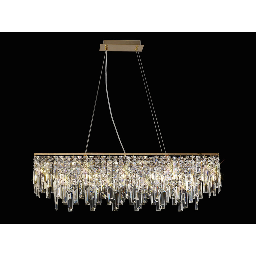 IL31815 Maddison Pendant Linear 6 Light G9 French Gold/Crystal