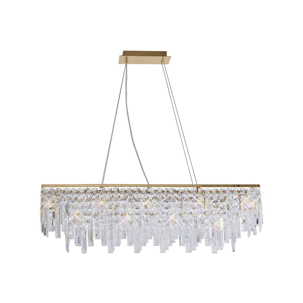 IL31815 Maddison Pendant Linear 6 Light G9 French Gold/Crystal
