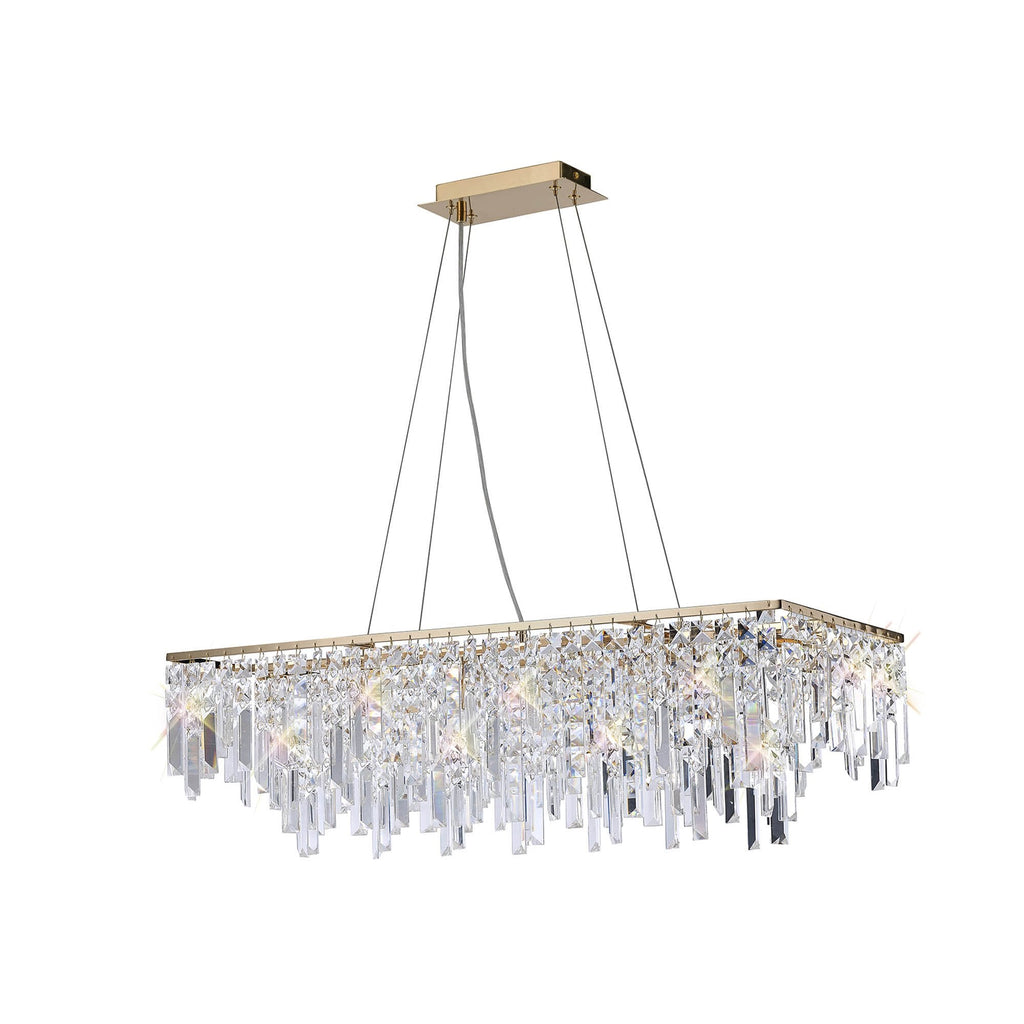 IL31815 Maddison Pendant Linear 6 Light G9 French Gold/Crystal