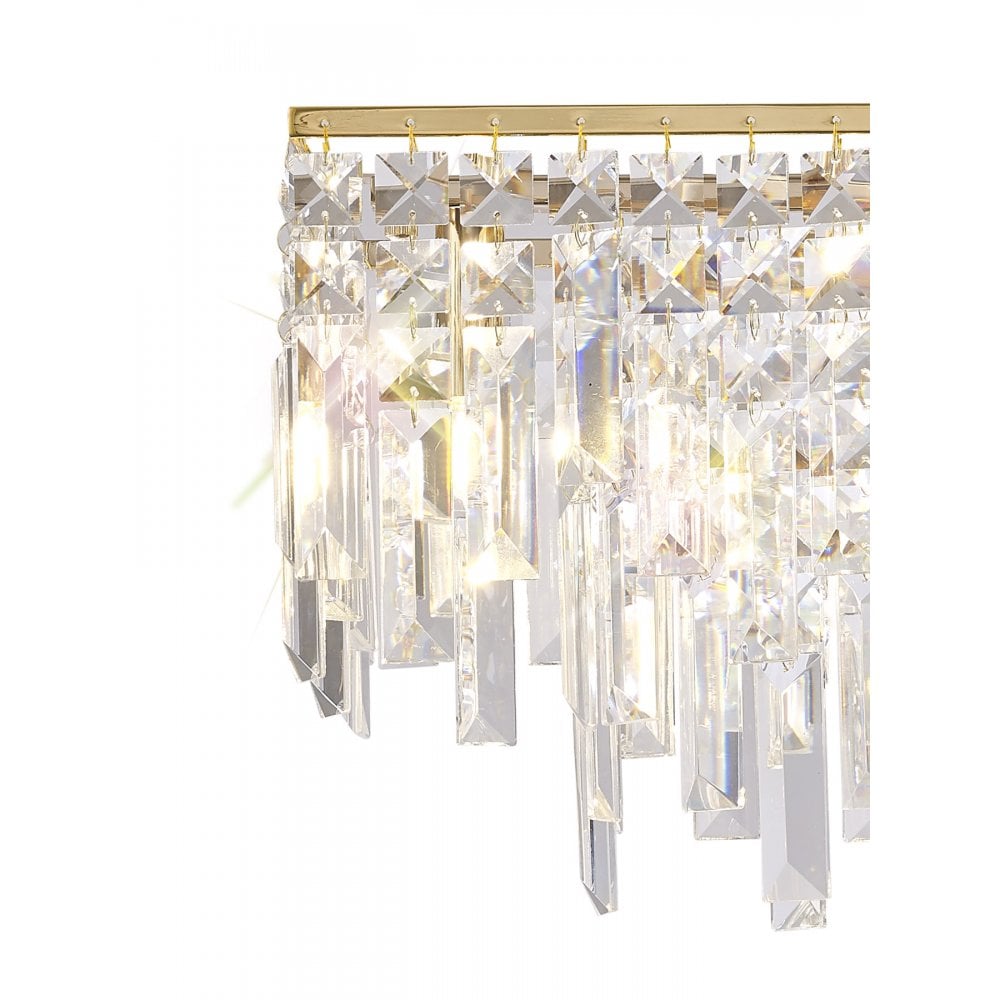 IL31815 Maddison Pendant Linear 6 Light G9 French Gold/Crystal