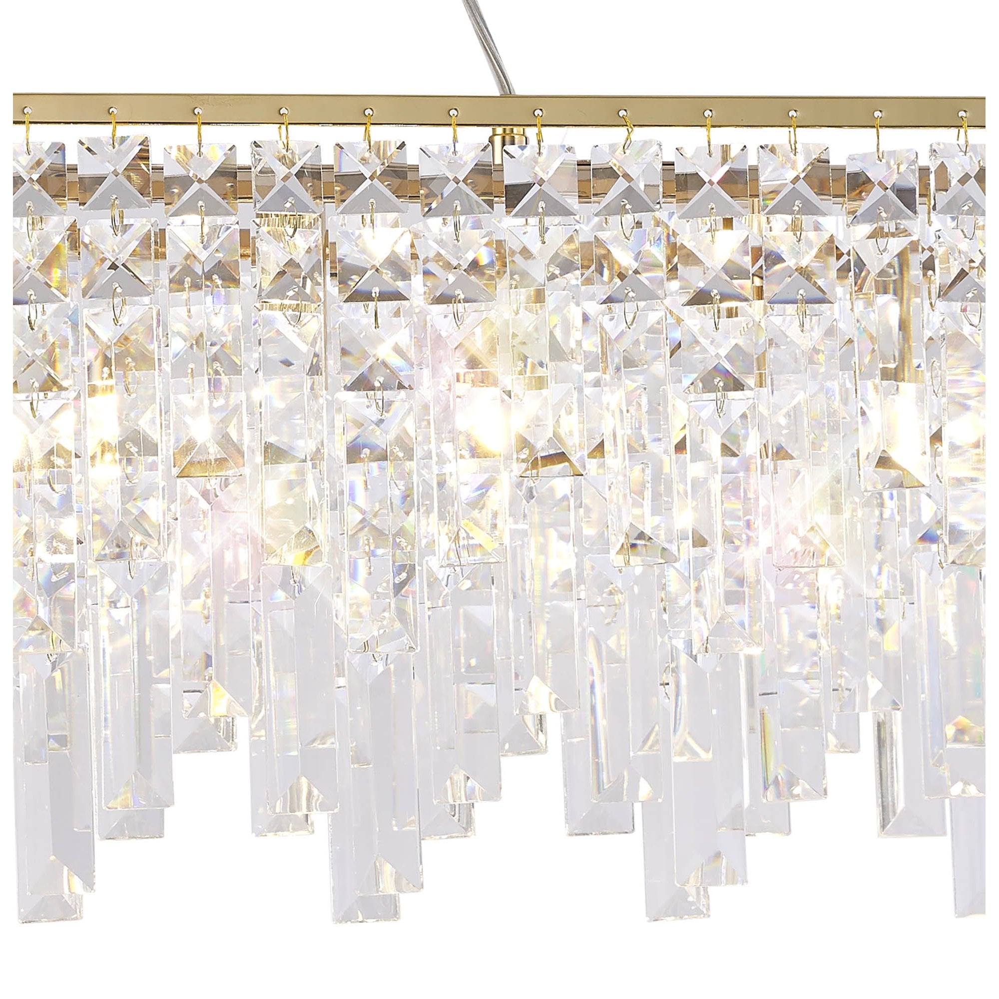 IL31815 Maddison Pendant Linear 6 Light G9 French Gold/Crystal