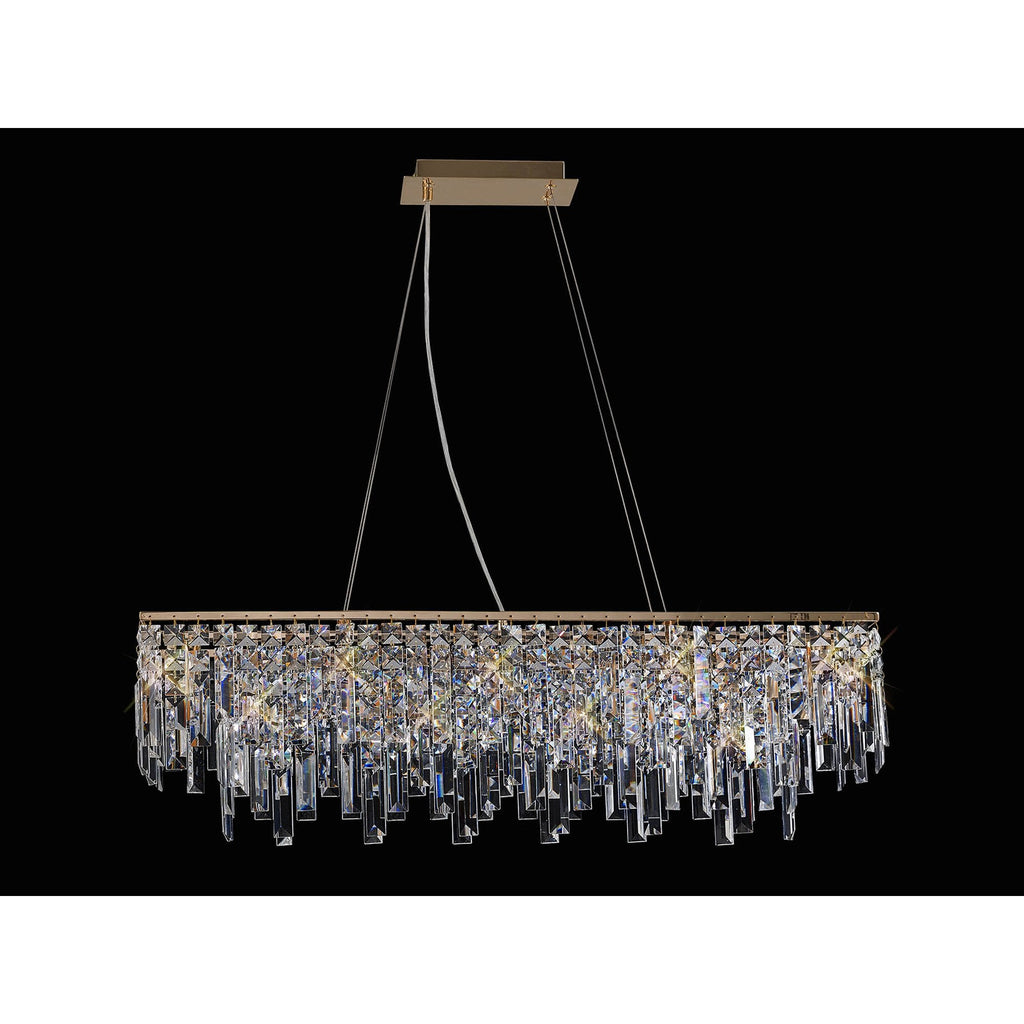 IL31815 Maddison Pendant Linear 6 Light G9 French Gold/Crystal