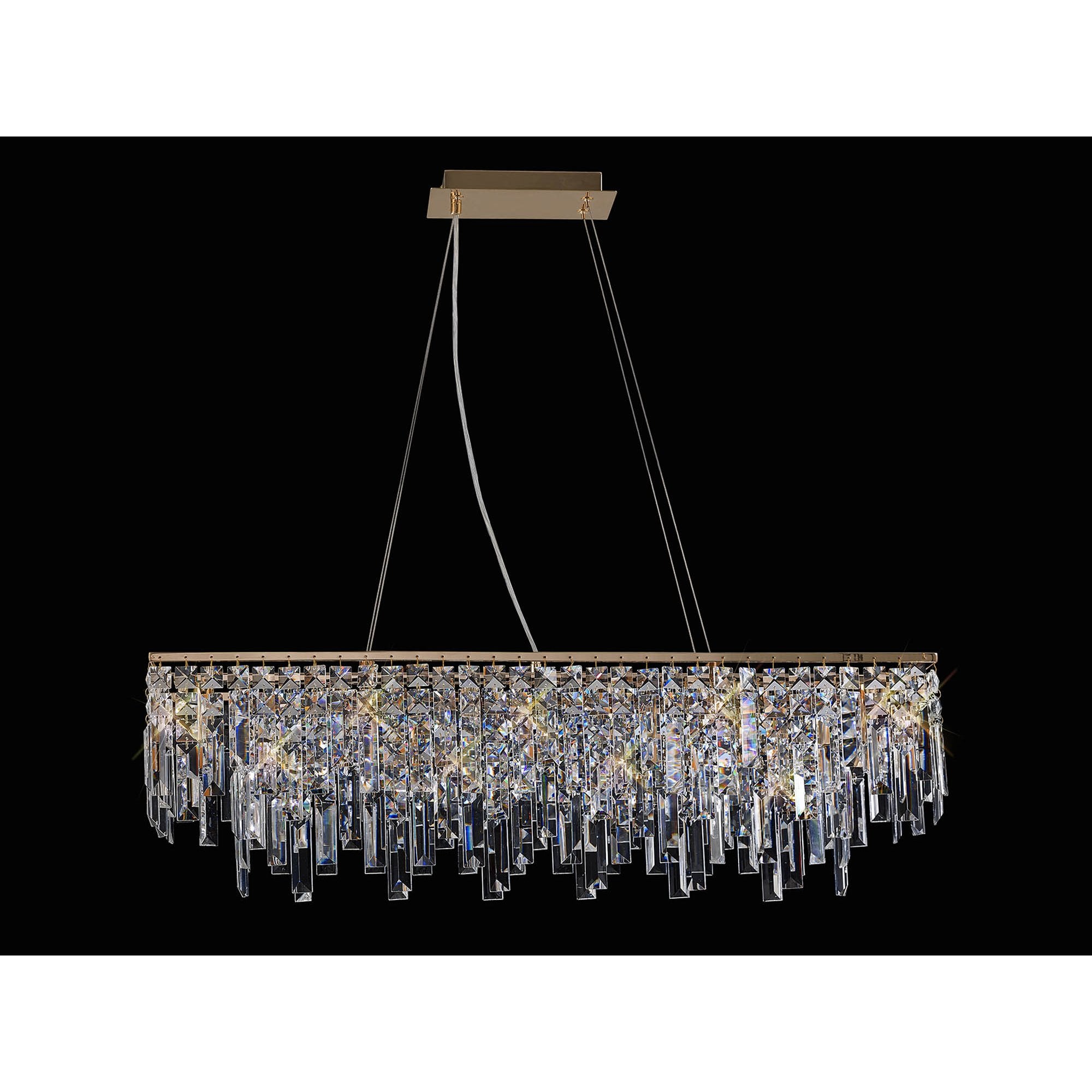 IL31815 Maddison Pendant Linear 6 Light G9 French Gold/Crystal