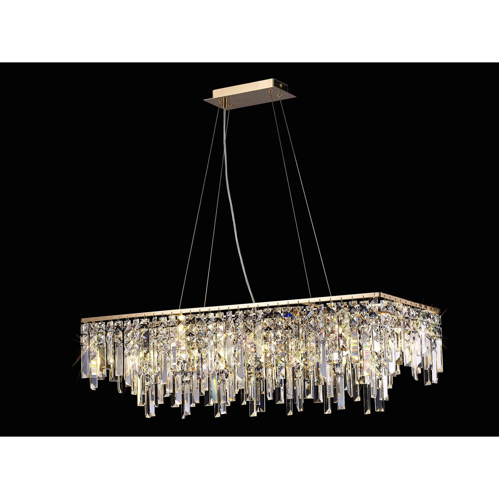 IL31815 Maddison Pendant Linear 6 Light G9 French Gold/Crystal