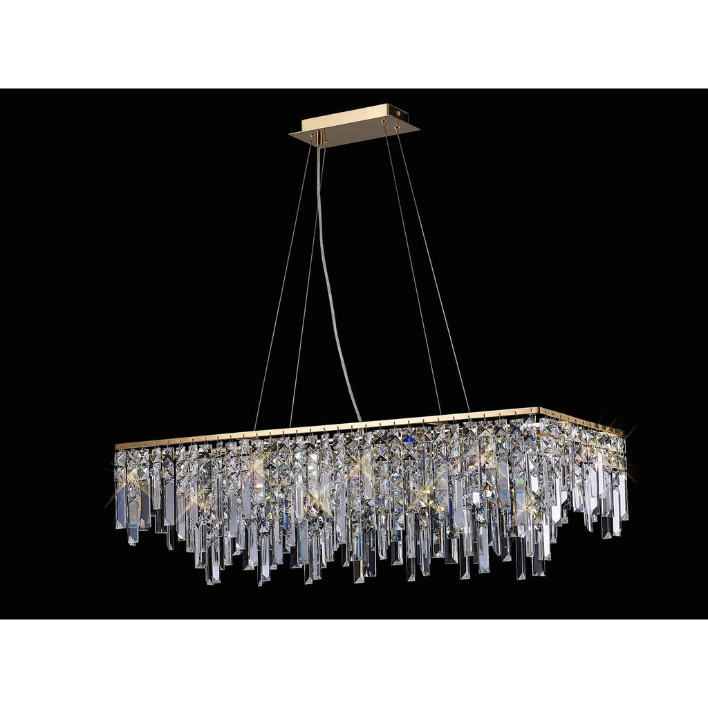 IL31815 Maddison Pendant Linear 6 Light G9 French Gold/Crystal