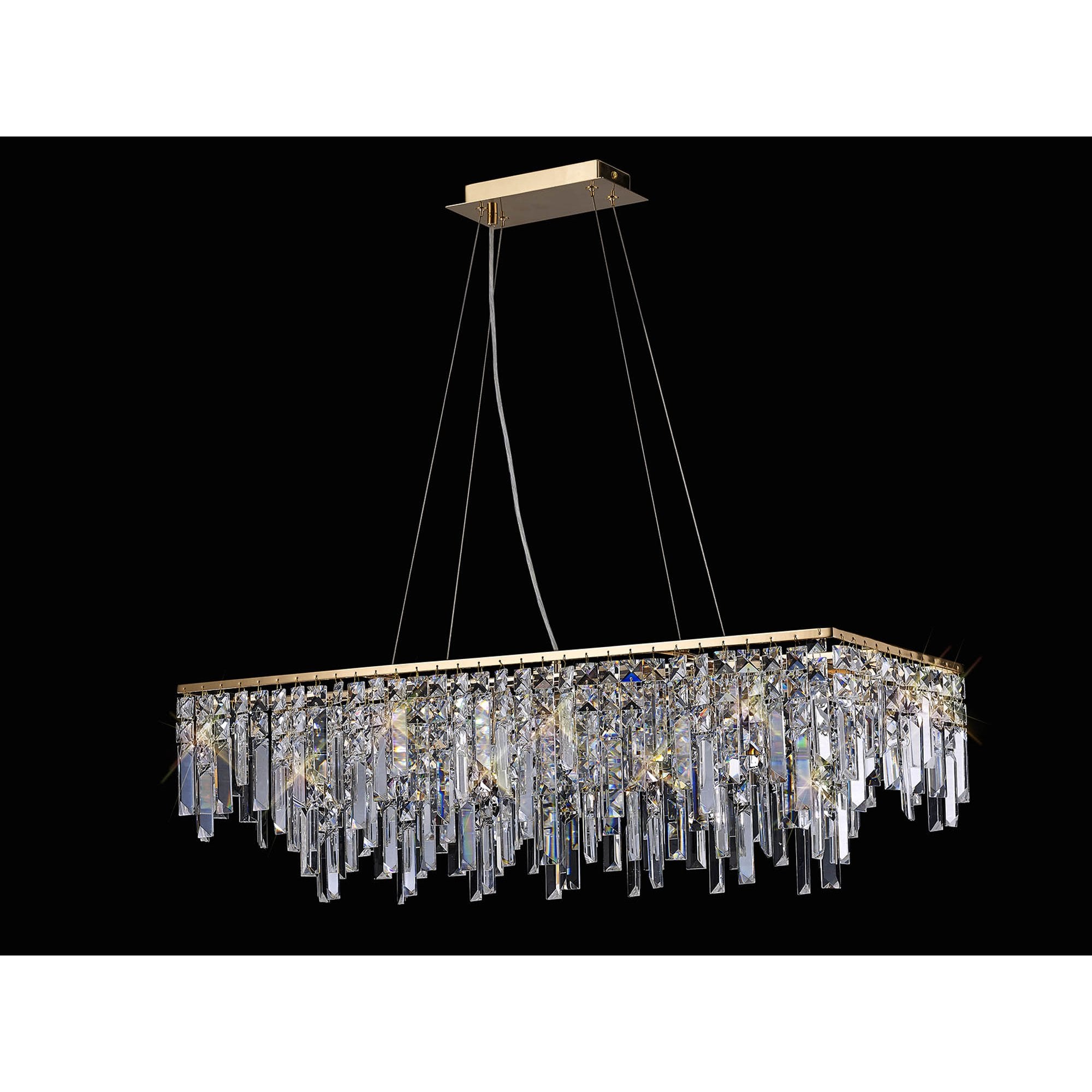 IL31815 Maddison Pendant Linear 6 Light G9 French Gold/Crystal