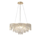 IL31816 Maddison Pendant Round 8 Light G9 French Gold/Crystal