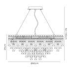 IL31816 Maddison Pendant Round 8 Light G9 French Gold/Crystal