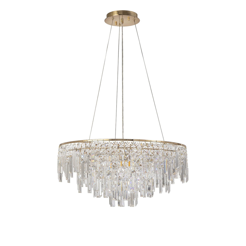 IL31816 Maddison Pendant Round 8 Light G9 French Gold/Crystal