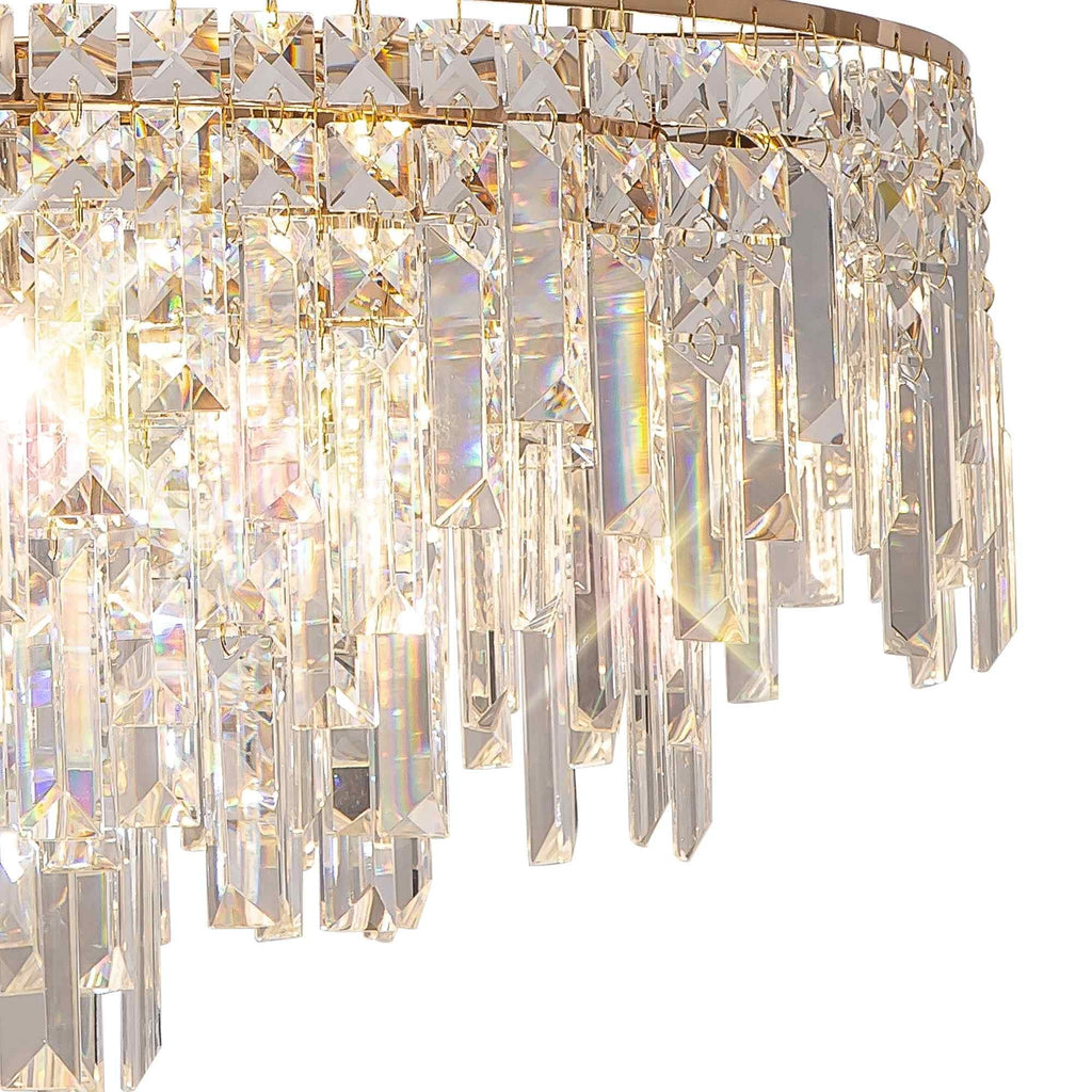 IL31816 Maddison Pendant Round 8 Light G9 French Gold/Crystal