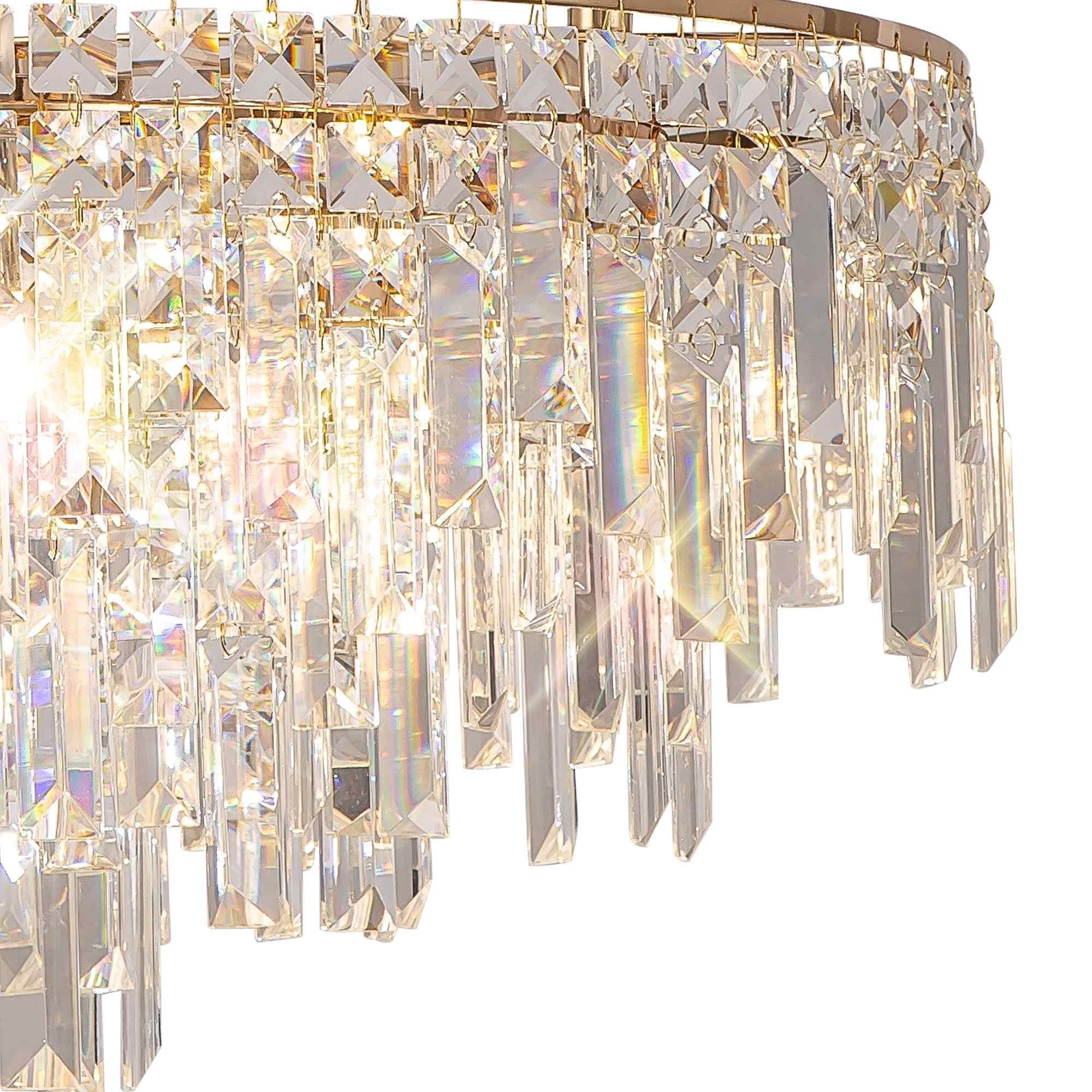 IL31816 Maddison Pendant Round 8 Light G9 French Gold/Crystal