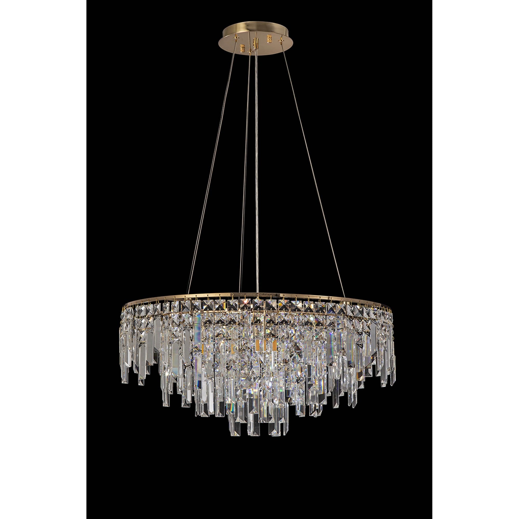 IL31816 Maddison Pendant Round 8 Light G9 French Gold/Crystal