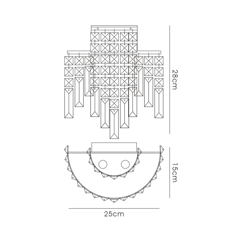 IL30250/IP Maddison Bathroom Wall Lamp 2 Light G9 Polished Chrome/Crystal