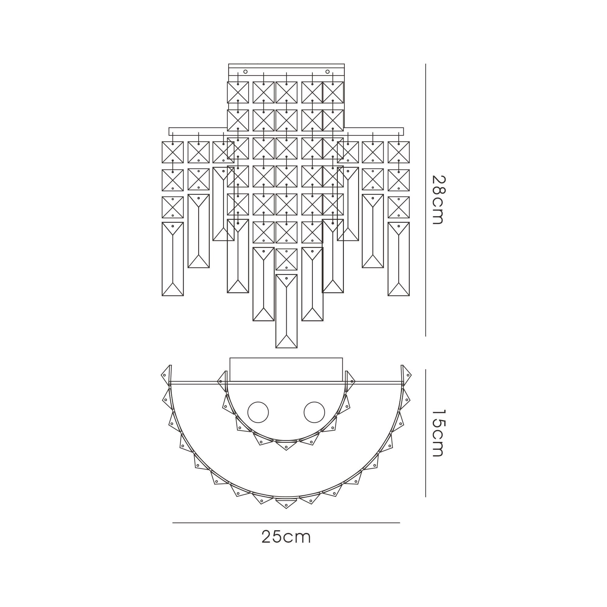 IL30250/IP Maddison Bathroom Wall Lamp 2 Light G9 Polished Chrome/Crystal